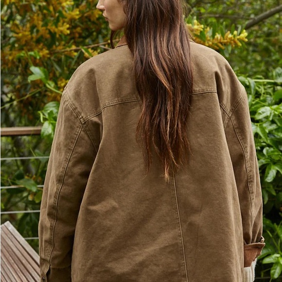 Sable Cotton Field Collared Jacket / Olive Brown - Picture 2 of 5